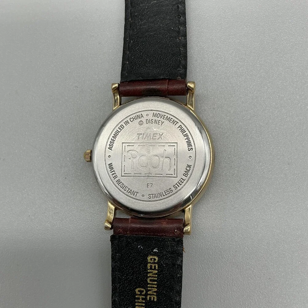 Vintage Timex Disney Pooh Tigger Women Watch 33mm Winnie the Pooh Brown Leather